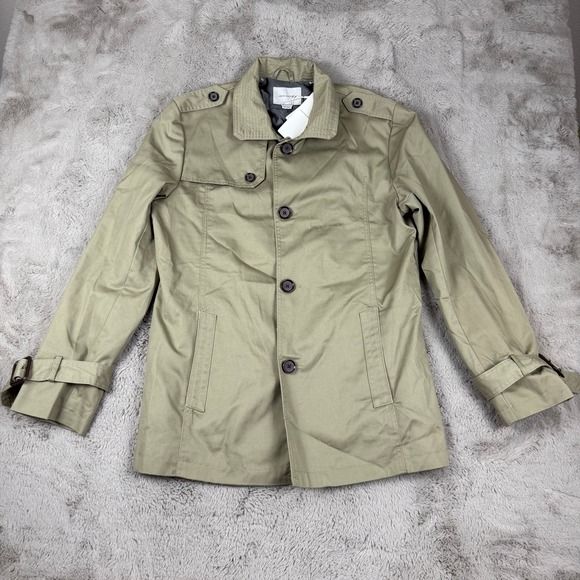 NWT Jack & Jones Trench Coat‎ Utility Button Up Military Jacket Size 180/100A - Picture 1 of 16